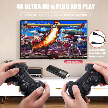 K8 4K HD Video Game Console – 2.4G Wireless Controllers, 40000 Games, 64GB Retro Gaming Stick for PSP