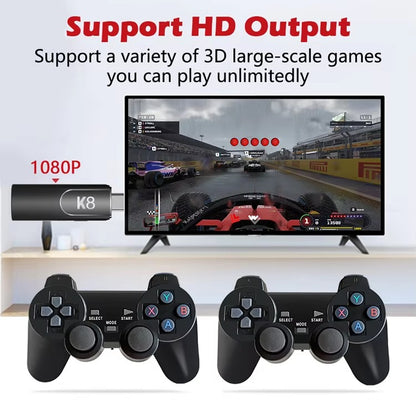 Game TV Stick: K8 4K HD Video Game Console – 2.4G Wireless Controllers, 40000 Games, 64GB Retro Gaming Stick for PSP