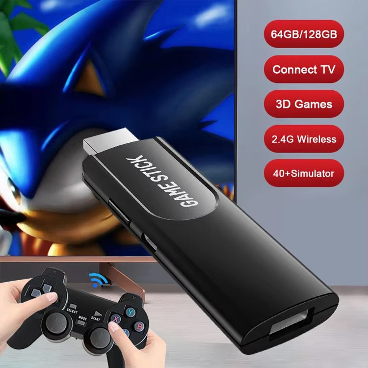 Game TV Stick: K8 4K HD Video Game Console – 2.4G Wireless Controllers, 40000 Games, 64GB Retro Gaming Stick for PSP