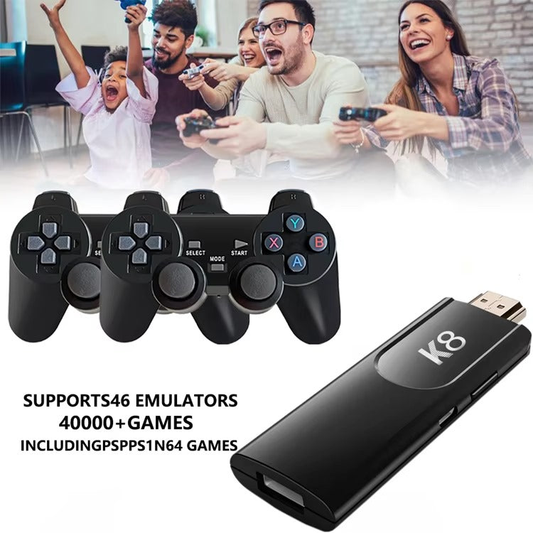 Game TV Stick: K8 4K HD Video Game Console – 2.4G Wireless Controllers, 40000 Games, 64GB Retro Gaming Stick for PSP
