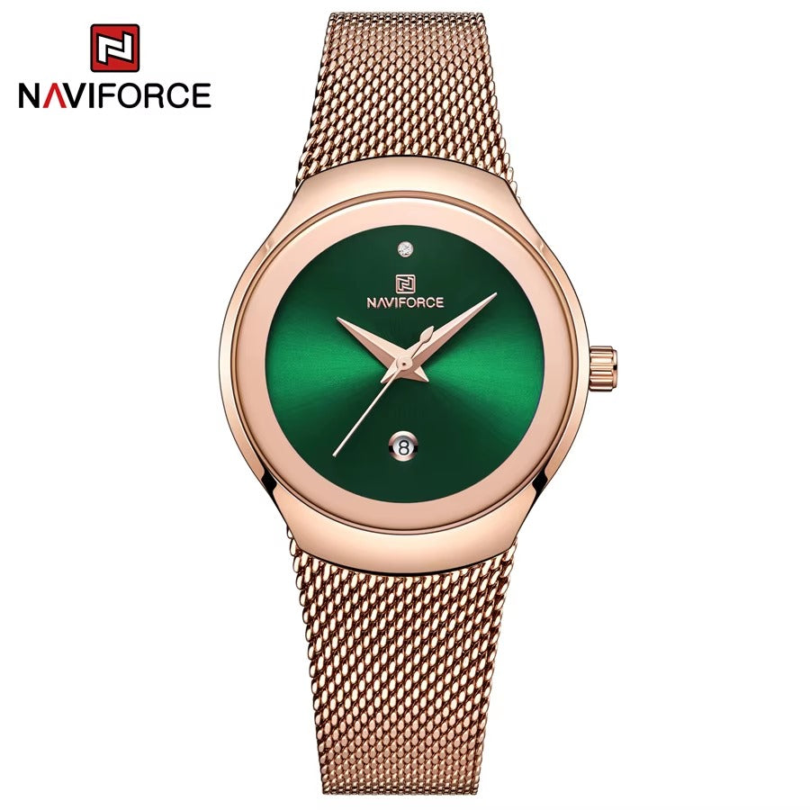 Naviforce NF5004 Ladies Watch – Elegant Women’s Stainless Steel Business Wristwatch Kenya - Veritas Electronics Kenya
