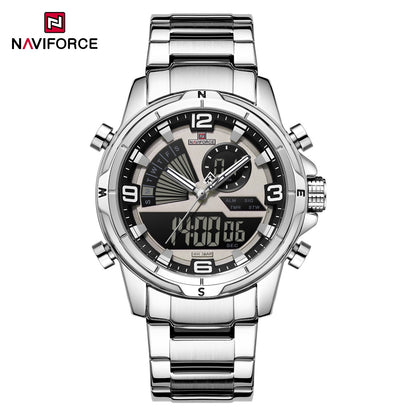 Naviforce 9257 Stainless Steel Digital Analogue Watch