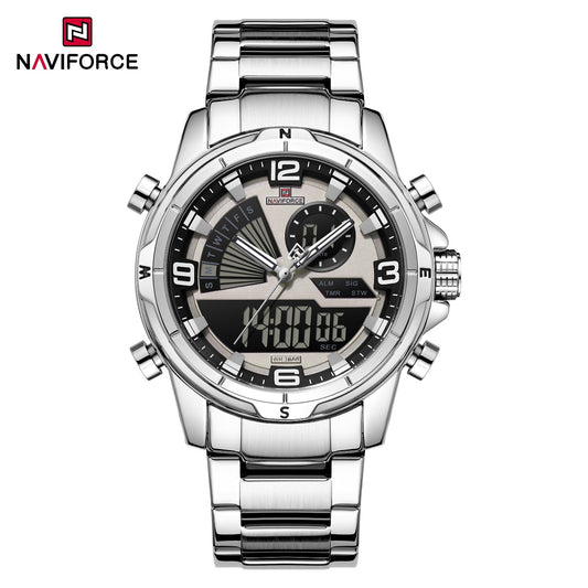 Naviforce 9257 Stainless Steel Digital Analogue Watch