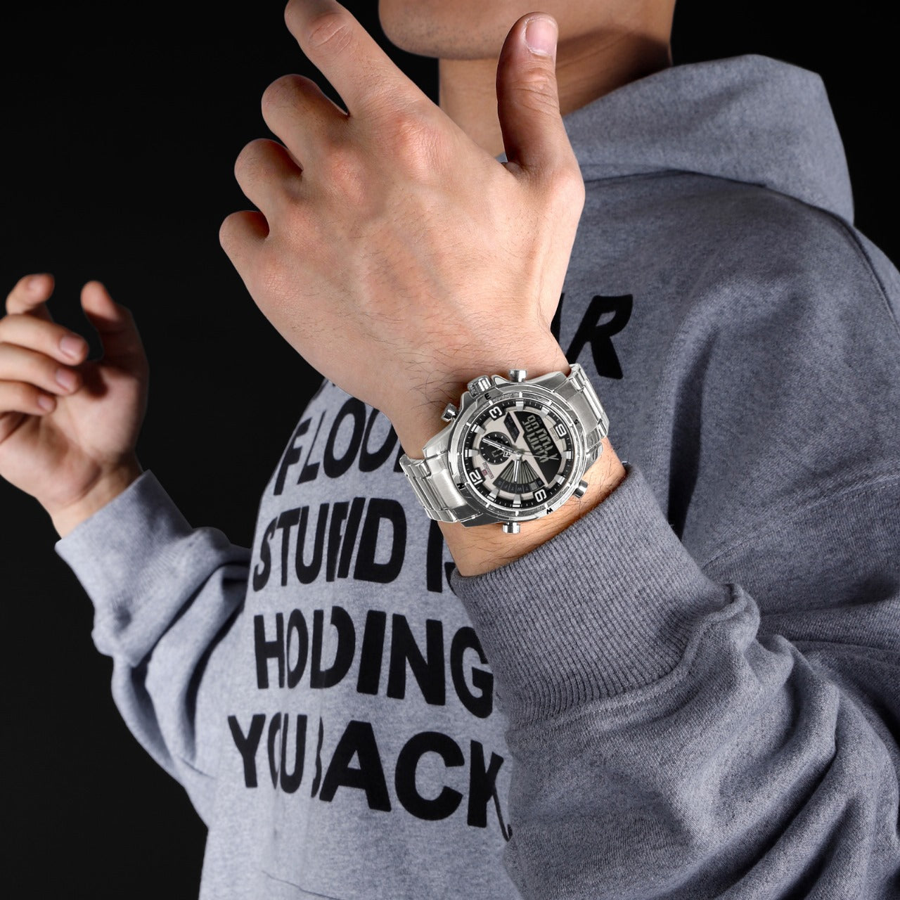 Naviforce 9257 Stainless Steel Digital Analogue Watch – New Arrival Sport Men’s Timepiece - Veritas Electronics Kenya