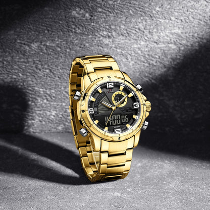 Naviforce 9257 Stainless Steel Digital Analogue Watch – New Arrival Sport Men’s Timepiece - Veritas Electronics Kenya