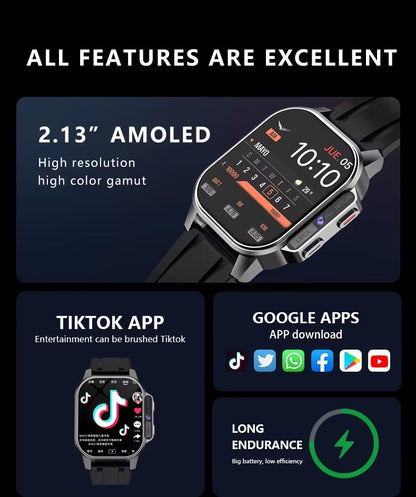 Netcom 4G Smartwatch 2.13inch AMOLED Camera WIFI GPS - Veritas Electronics Kenya