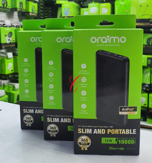 Oraimo Toast 10 Flash P118D 10,000mAh slim and portable power bank