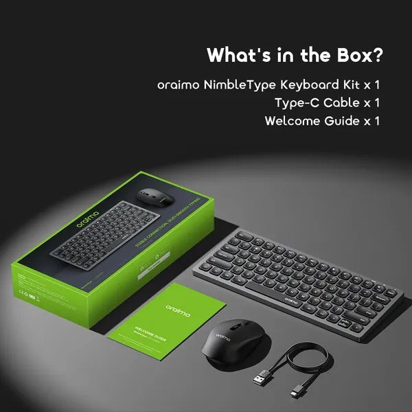 Oraimo Wireless Keyboard | Oraimo Nimble Type OF‑KK500N – Rechargeable & Silent Wireless Keyboard + Mouse Kit - Veritas Electronics Kenya