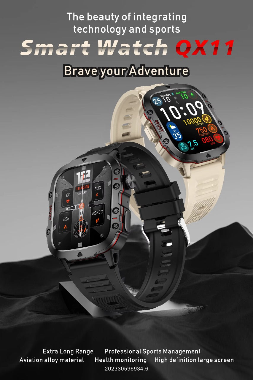 QX11 Smart Watch – 1.96" HD, BT Call, 420mAh