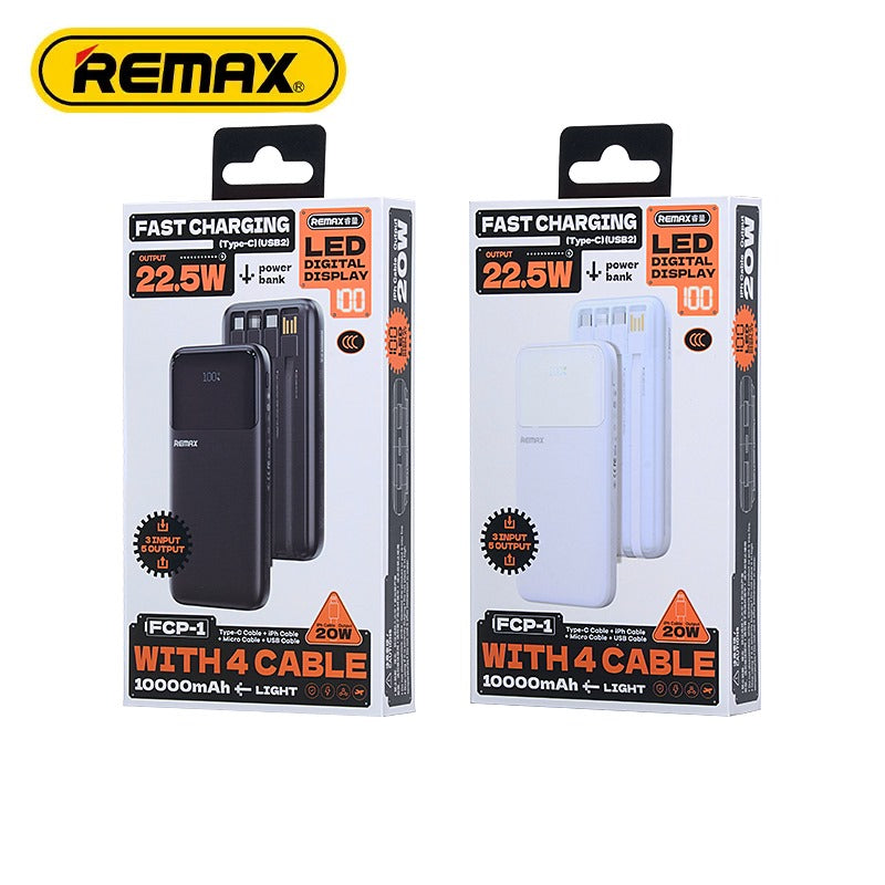 REMAX RCP-1 Portable Power Bank 10000mAh 22.5W Fast Charging | High Capacity Power Bank for Smartphones & Tablets