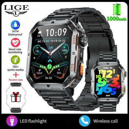 LIGE Men's Smart Watch 2.01" HD | 1000mAh Battery | 3ATM Waterproof - Veritas Electronics Kenya