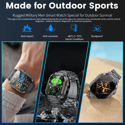 LIGE Men’s Outdoor Smartwatch – 1.96" AMOLED, Bluetooth Call - Veritas Electronics Kenya