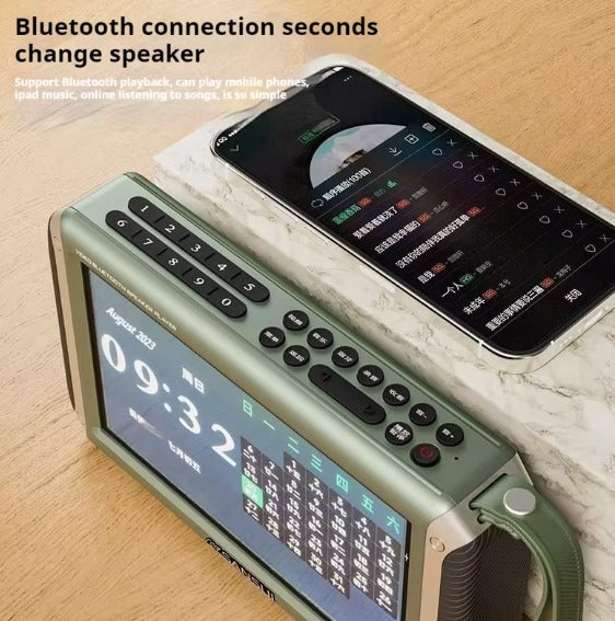 THE BEST PORTABLE FM RADIO- SANSUI F55 Wireless Bluetooth Speaker with 7-Inch LED Display – FM/AM/SW Radio, MP4 Video, USB/TF Playback, 4400mAh Battery