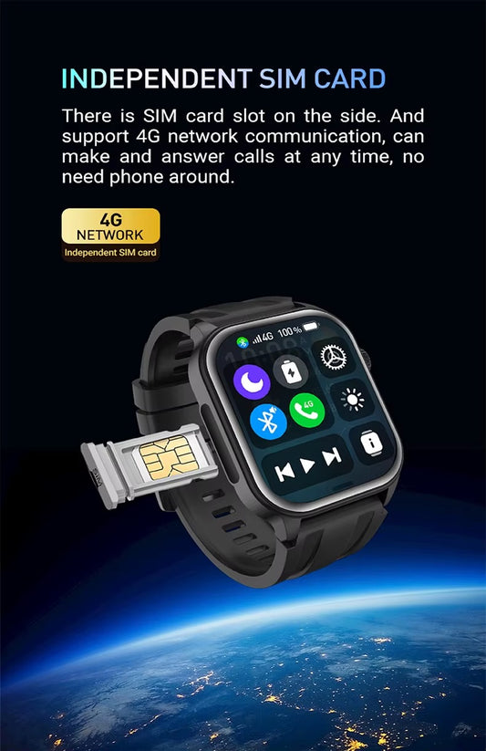 CW01 4G Smart Watch with SIM Card Slot – 1.95” AMOLED, IP67 Waterproof, Wireless Charging, 5-Day Battery - Veritas Electronics Kenya