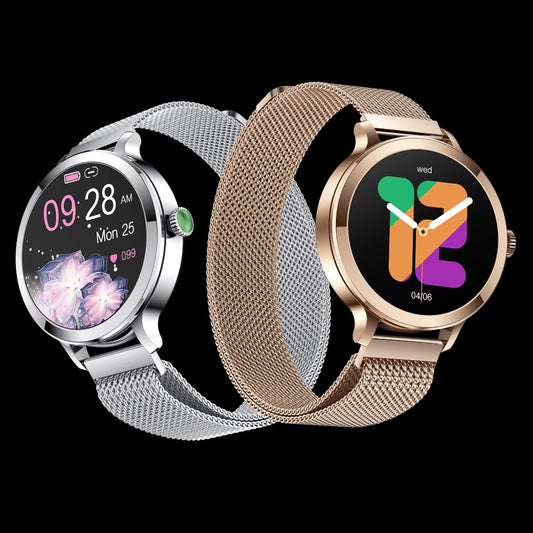 SV05 AMOLED High Quality Round Dial Gold Smartwatch for Women