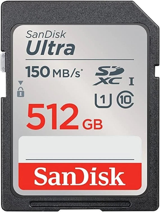 SanDisk Ultra UHS I 512GB SD Card 150MB/s for DSLR and Mirrorless Cameras