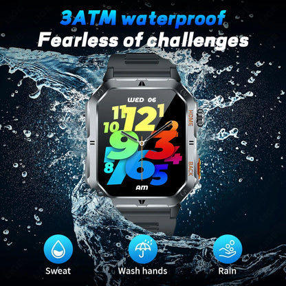 LIGE Men's Smart Watch 2.01" HD | 1000mAh Battery | 3ATM Waterproof - Veritas Electronics Kenya