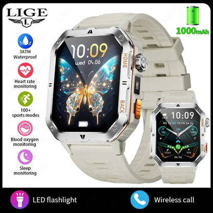 LIGE Men's Smart Watch 2.01" HD | 1000mAh Battery | 3ATM Waterproof - Veritas Electronics Kenya