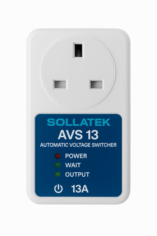 Sollatek AVS13  Power Surge Protector– 13 Amp Automatic Over‑ & Under‑Voltage Protection Device