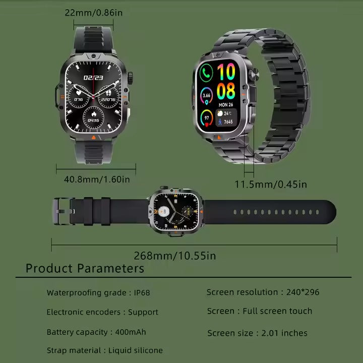 V17 Sport Smart Watch for Men – 2.0" Display, Bluetooth Calling, IP68 Waterproof | Price in Nairobi - Veritas Electronics Kenya