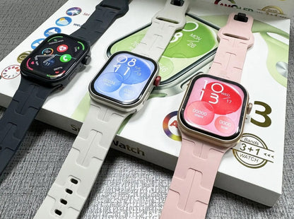 Z03 2.04” AMOLED Smartwatch with 3 Straps – Wireless Charging, IP67 Waterproof, Alloy Case