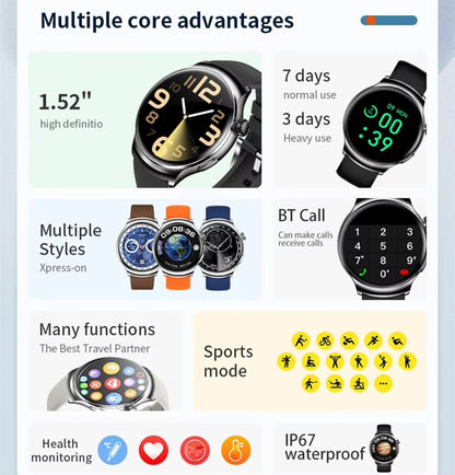 Z93Pro Round Smart Watch – AMOLED Display, Bluetooth Calling, Fitness Tracker, Heart Rate Monitor - Veritas Electronics Kenya