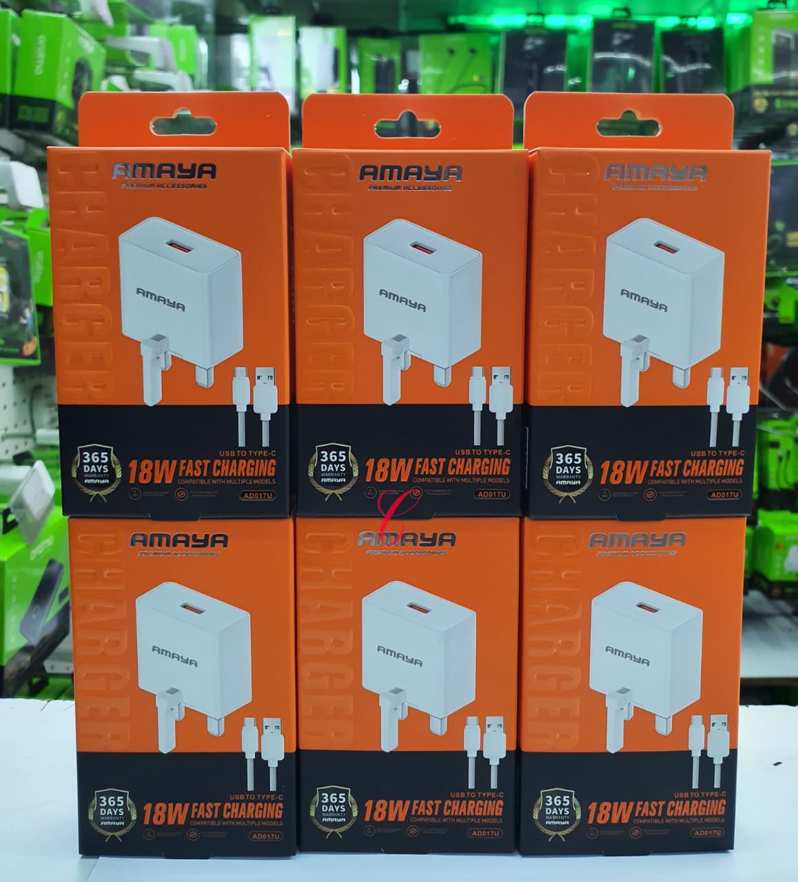 Amaya AD017U 18W fast charger with USB to Type C cable